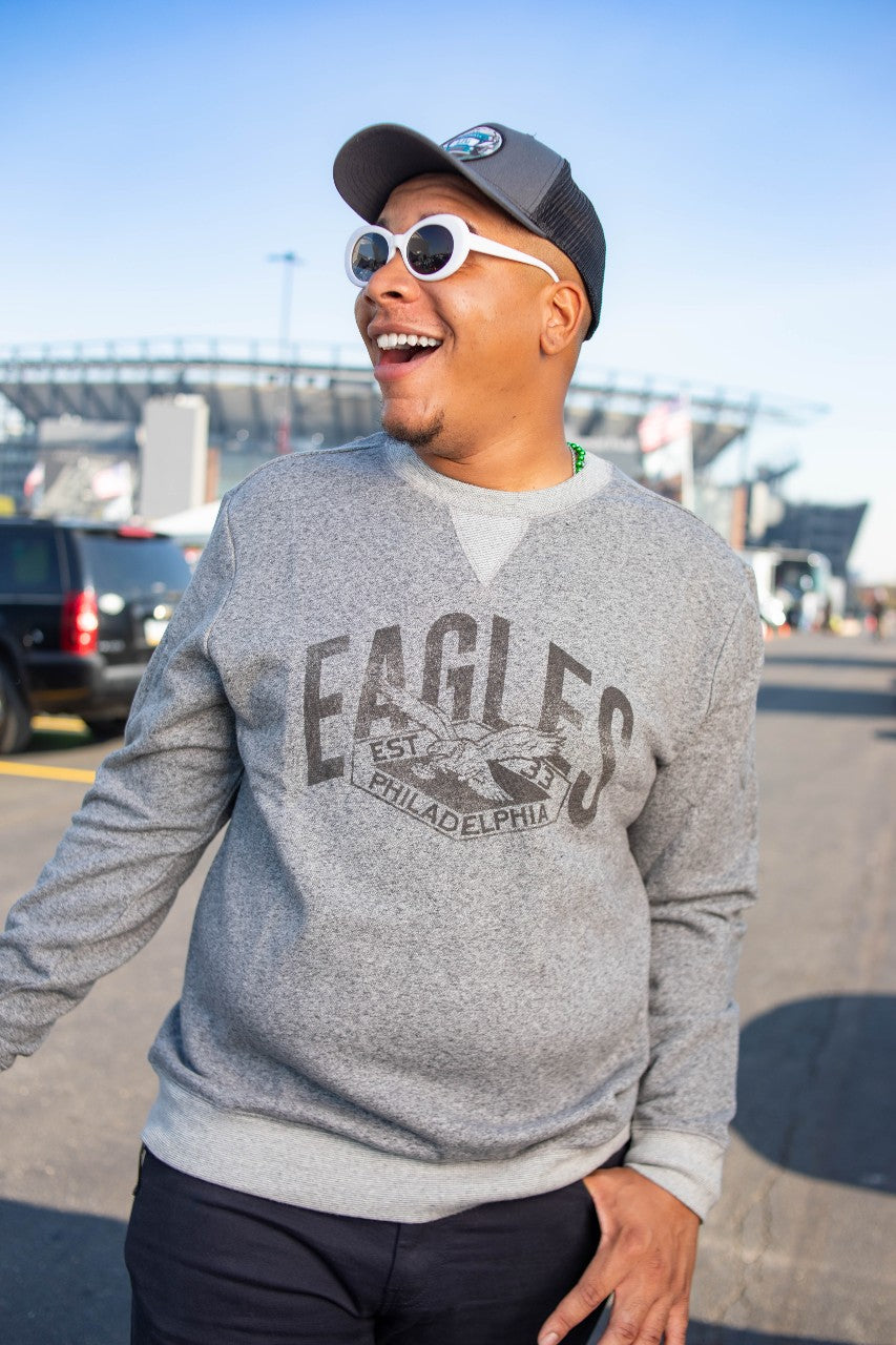 Philadelphia Eagles Marled Gray Formation Fleece Crew