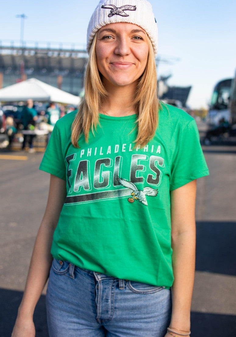 Philadelphia Eagles Legacy Orchard Green Pep Up Frankie Women's Tee