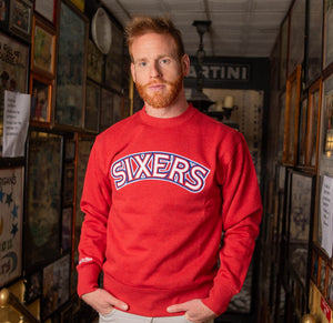 Philadelphia 76ers Playoff Win 2.0 Scarlet Heather Vintage Crew