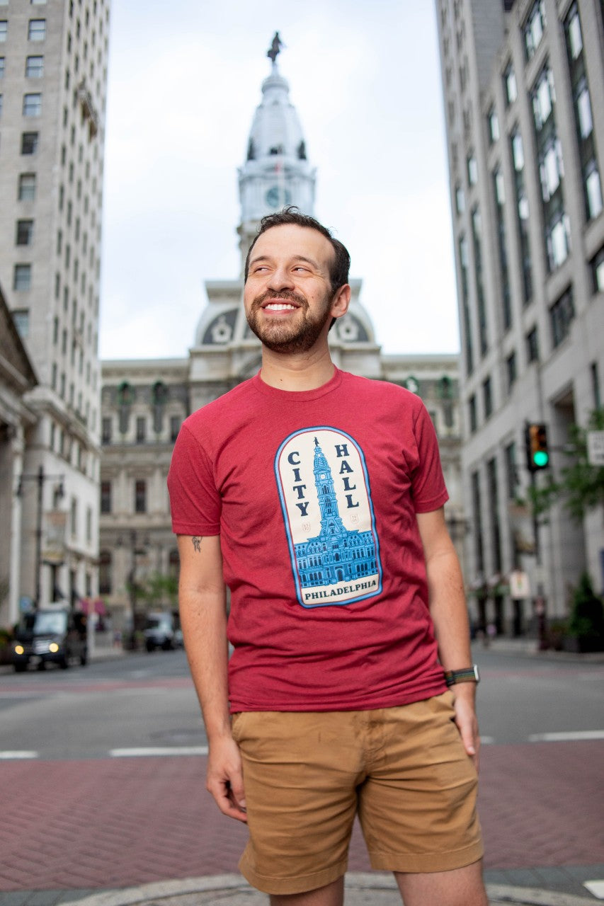 Philadelphia City Hall Red Unisex Tee