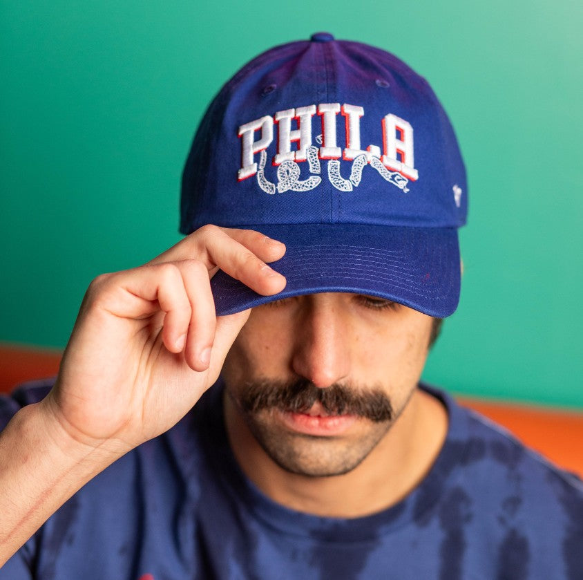 Philadelphia 76ers Royal Script Clean Up Hat