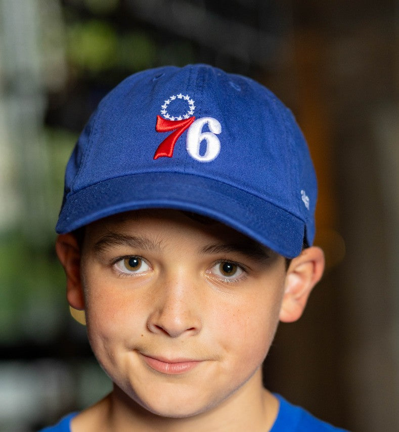 Philadelphia 76ers YOUTH Blue Clean Up Hat - 76 logo