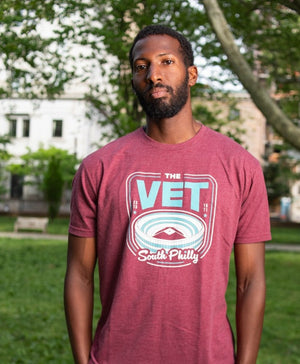 Veterans Stadium Philadelphia Baseball Maroon t-shirt