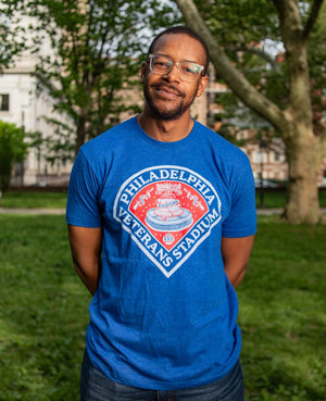 Veterans Stadium Philadelphia Baseball Royal Blue t-shirt