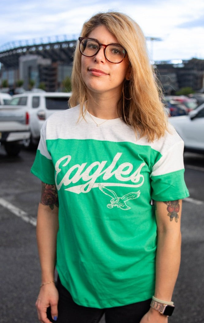 Philadelphia Eagles Legacy Orchard Green Breezy Time Off Women's Tee