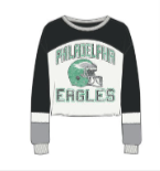 Philadelphia Eagles Historic Sandstone Double Header Curve Toni Long Sleeve Women's