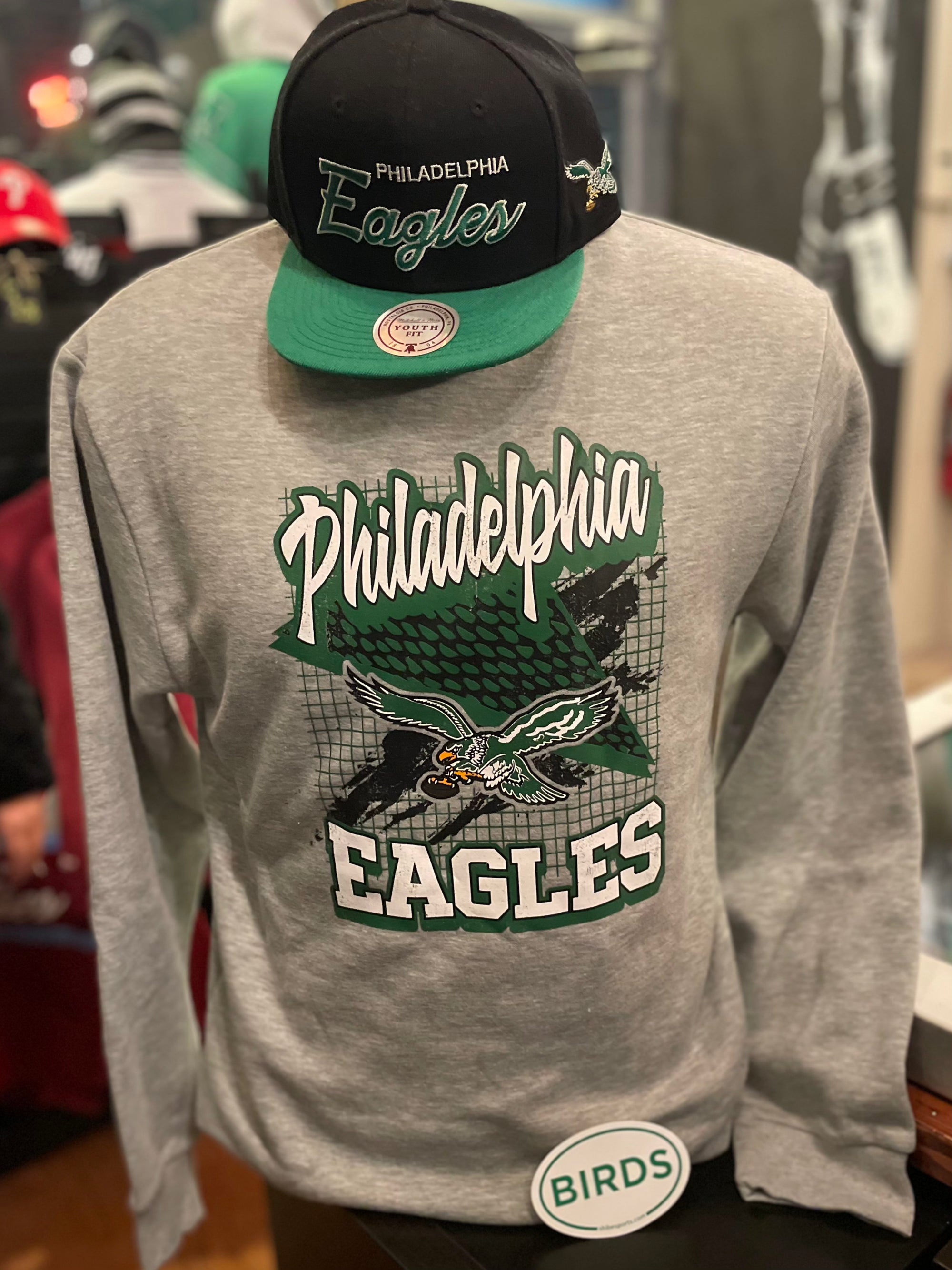 Philadelphia Eagles Youth Hat + Sweatshirt Bundle