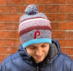 Philadelphia Phillies Cooperstown Dark Maroon Northward Cuff Knit Hat with Pom