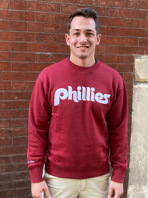 Philadelphia Phillies Men's Playoff Win 2.0 Crew Cardinal Heather