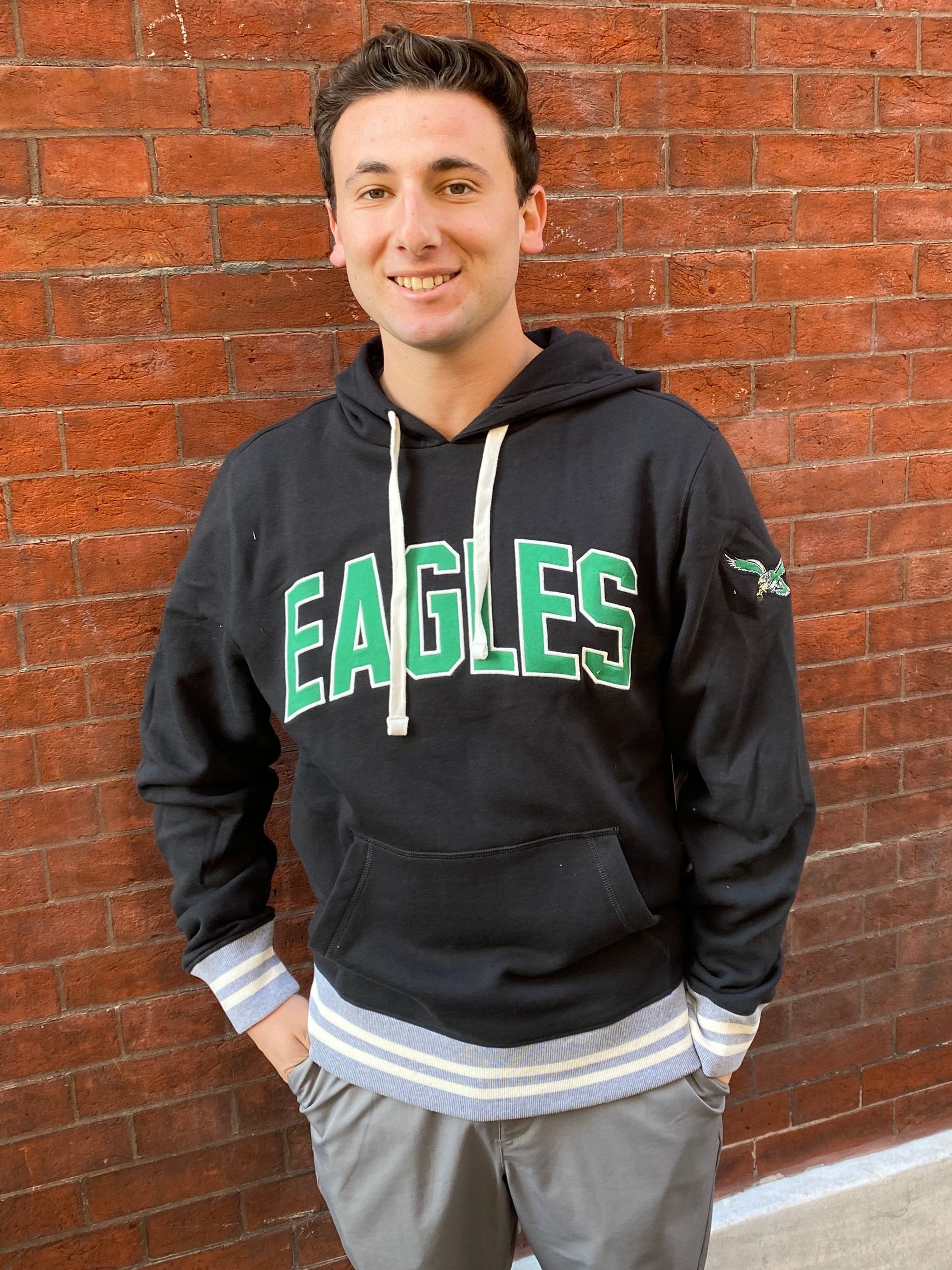 Philadelphia Eagles Historic Flint Black Eastport Hoodie Mens