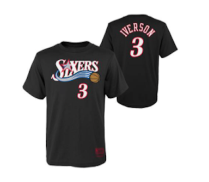 Philadelphia 76ers Allen Iverson Black Retro Jersey Toddler Tee