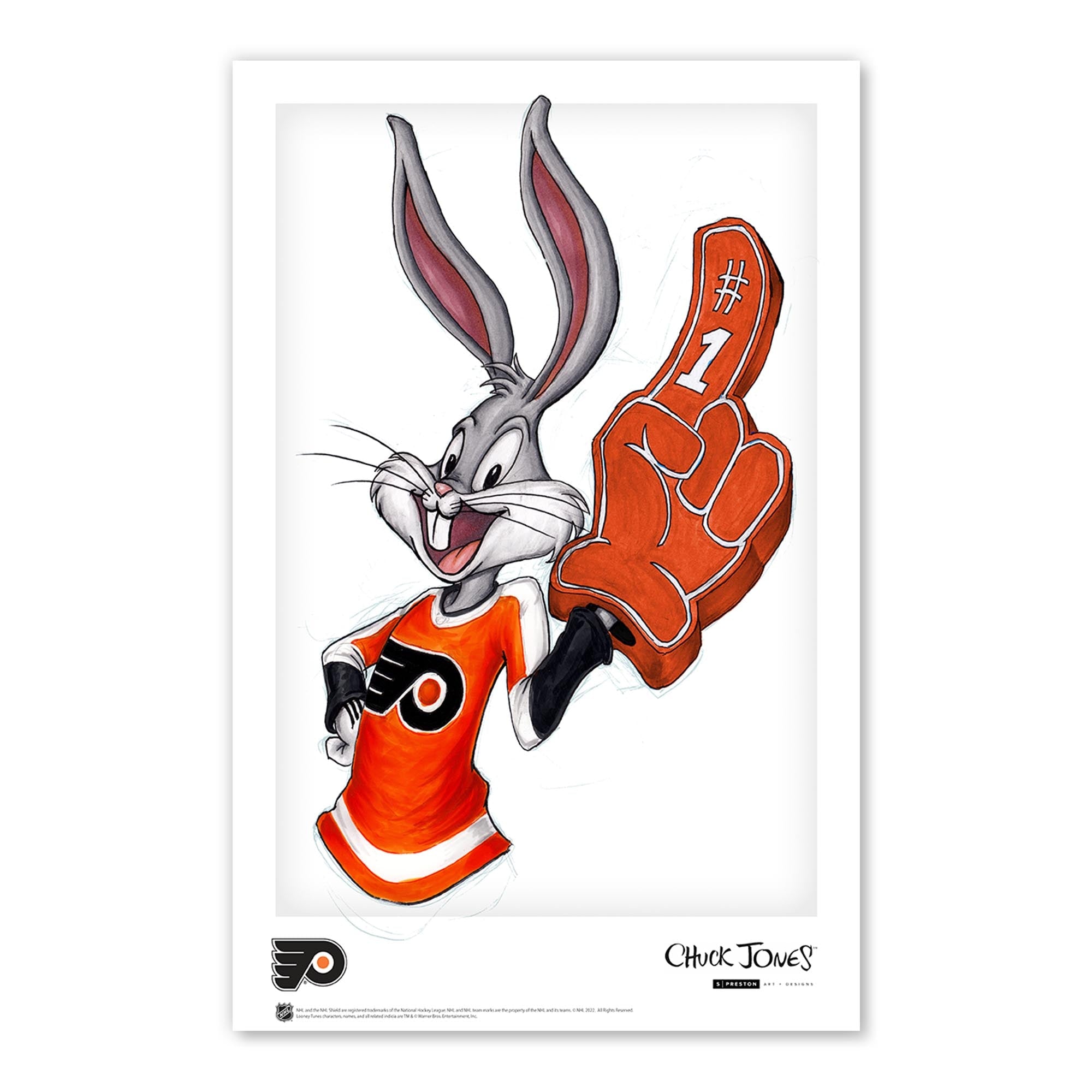 Rabbit Hockey Fan x NHL Flyers Bugs Bunny Art Print