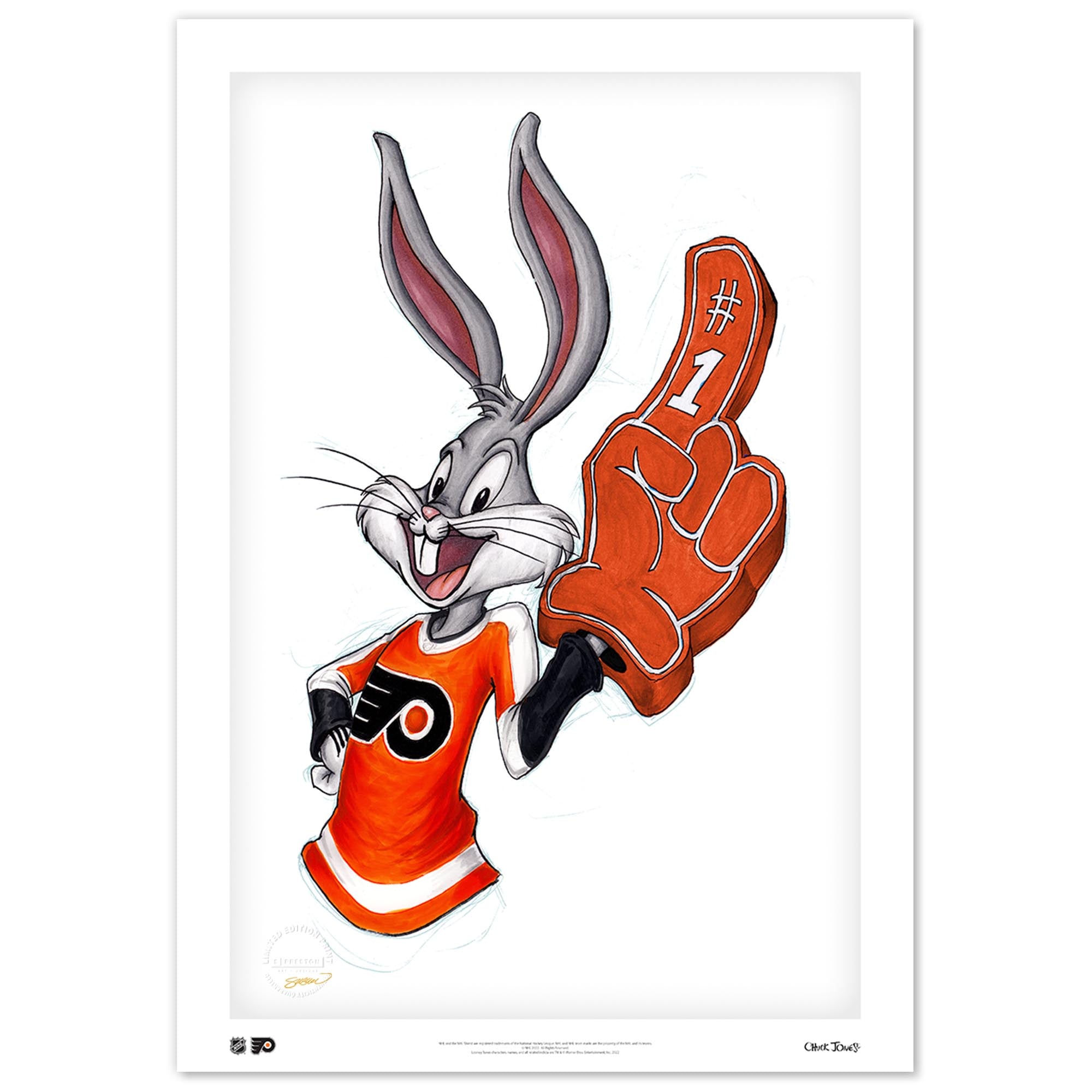 Rabbit Hockey Fan x NHL Flyers Bugs Bunny Art Print