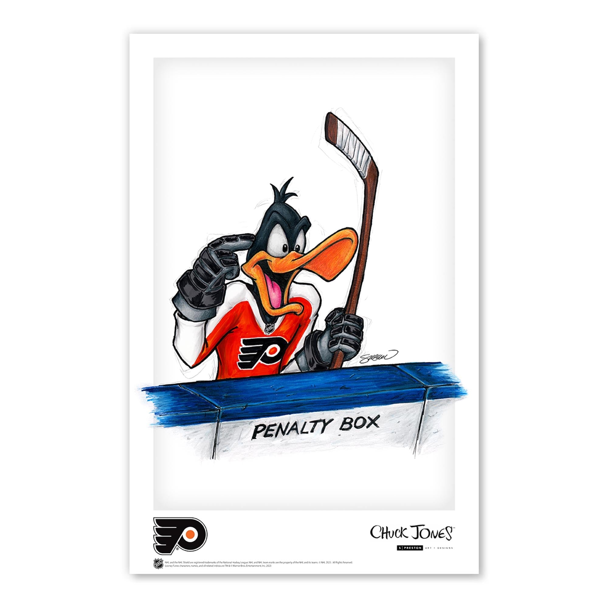 Duck Season Hockey Season x NHL Flyers Daffy Duck Art Print