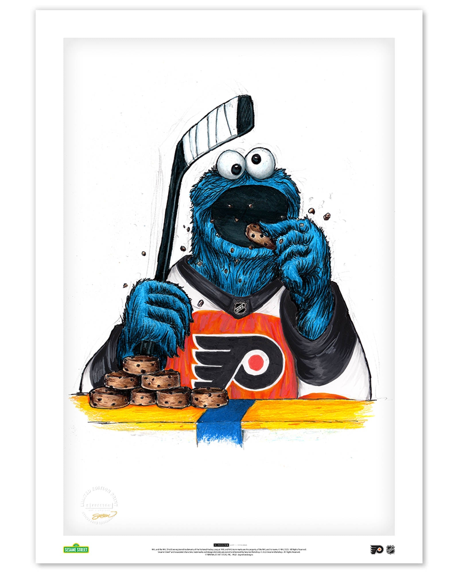 Cookie Monster x NHL Flyers Art Print