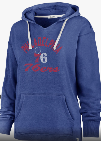 Philadelphia 76ers Women's Jetty Blue Wrapped Up Kennedy Hoodie