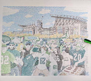 Philadelphia Eagles The Linc Every Eagle Print by Philly Word Art