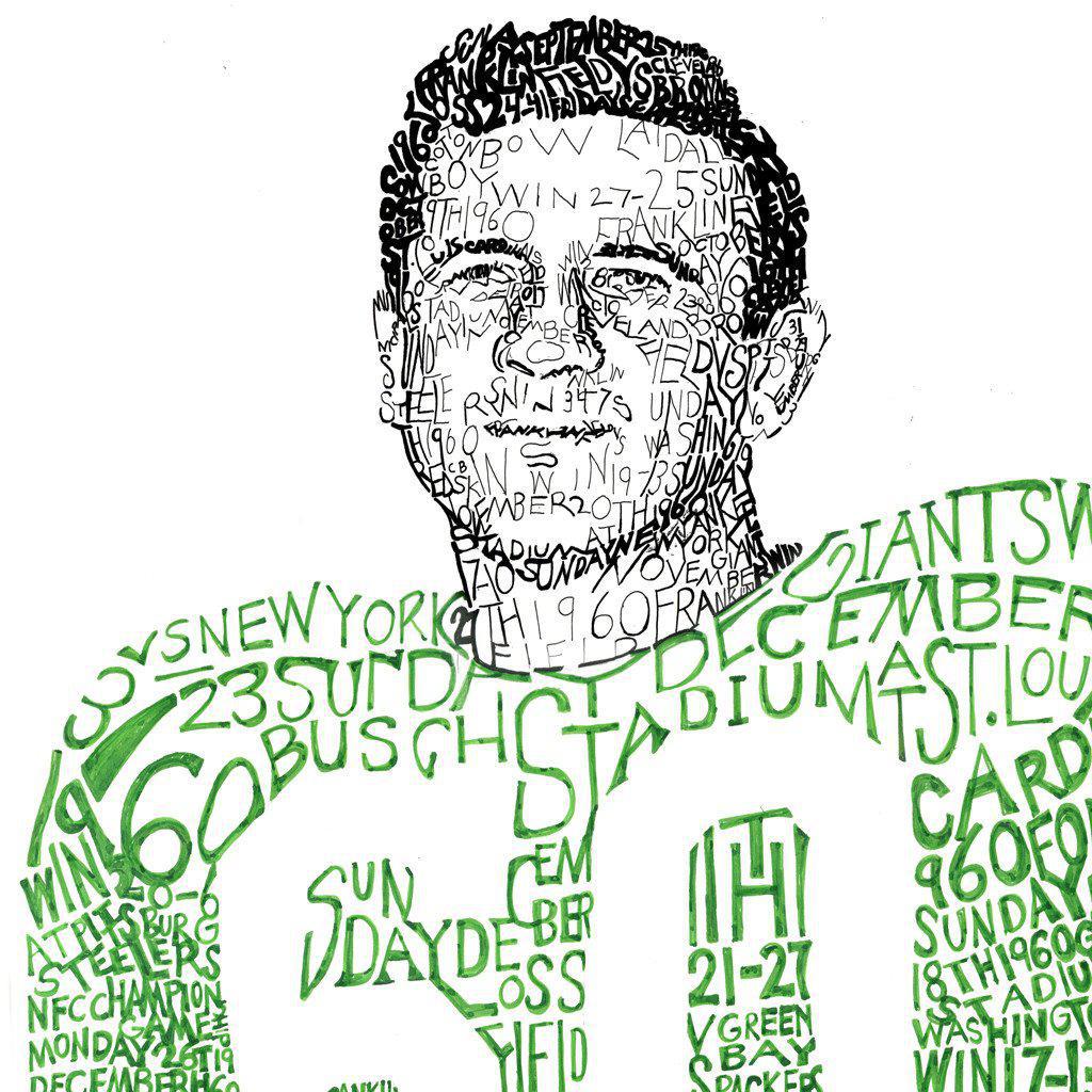 Chuck “Concrete Charlie” Bednarik Print by Philly Word Art