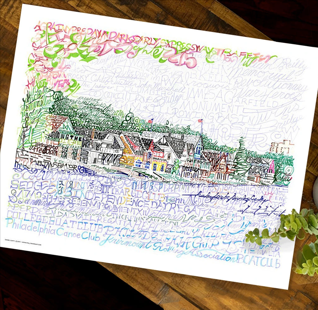 Boathouse Row Print by Philly Word Art