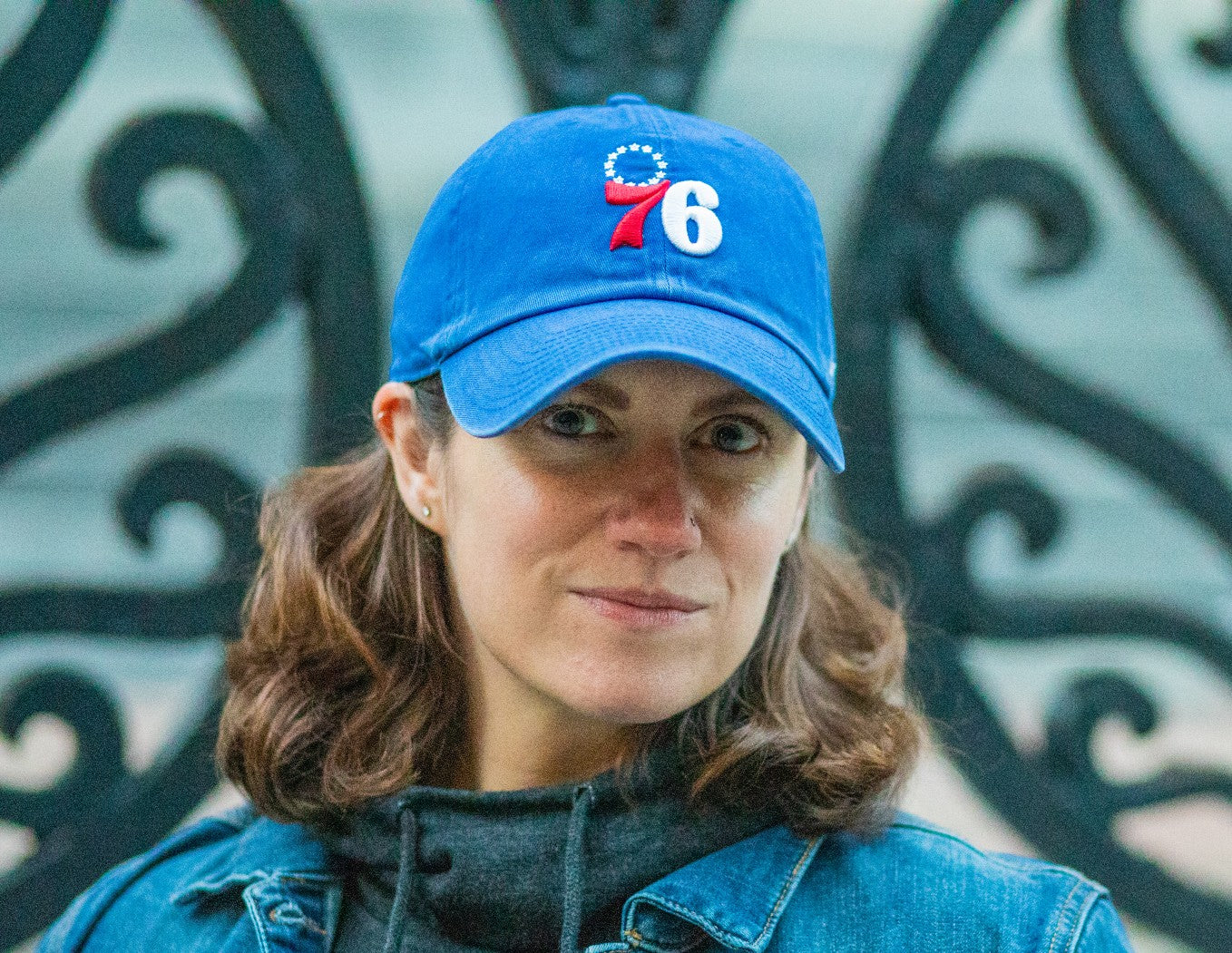 Philadelphia 76ers Blue Clean Up Hat - 76 logo