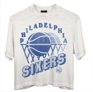 Philadelphia 76ers Mock Neck Crop women's tee