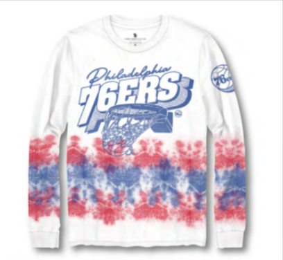 Philadelphia 76ers Flea Market Tie-Dye Long Sleeve Unisex tee