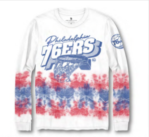 Philadelphia 76ers Flea Market Tie-Dye Long Sleeve Unisex tee