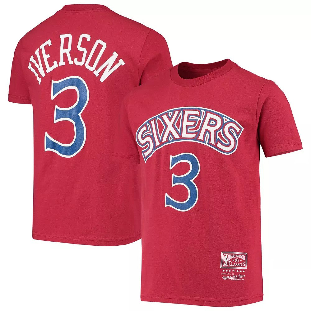 Philadelphia 76ers Allen Iverson Youth Red t-shirt