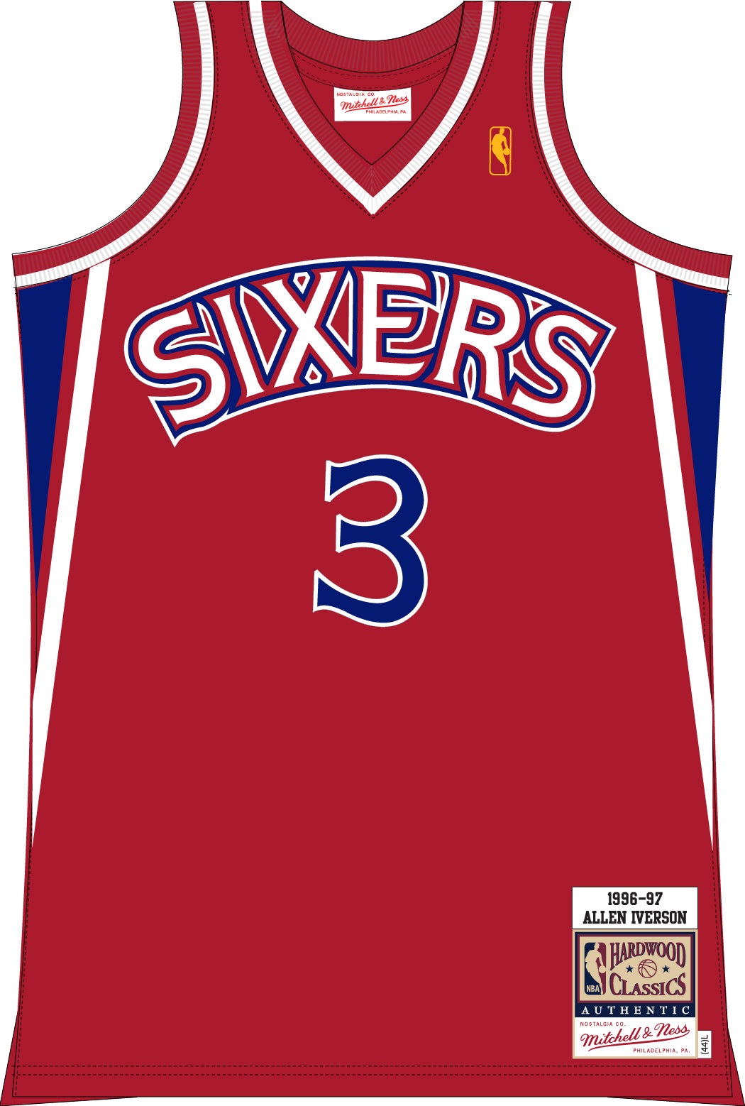 Philadelphia 76ers Allen Iverson Authenic Red Jersey