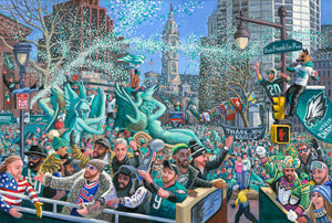 Eagles Championship Parade Print by Charles Cushing