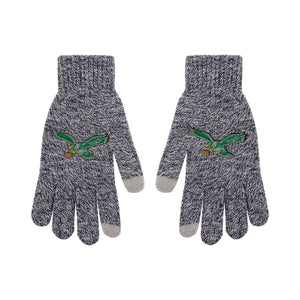 Philadelphia Eagles Gray Knit Gloves with Throwback Logo