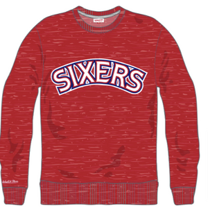 Philadelphia 76ers Playoff Win 2.0 Scarlet Heather Vintage Crew