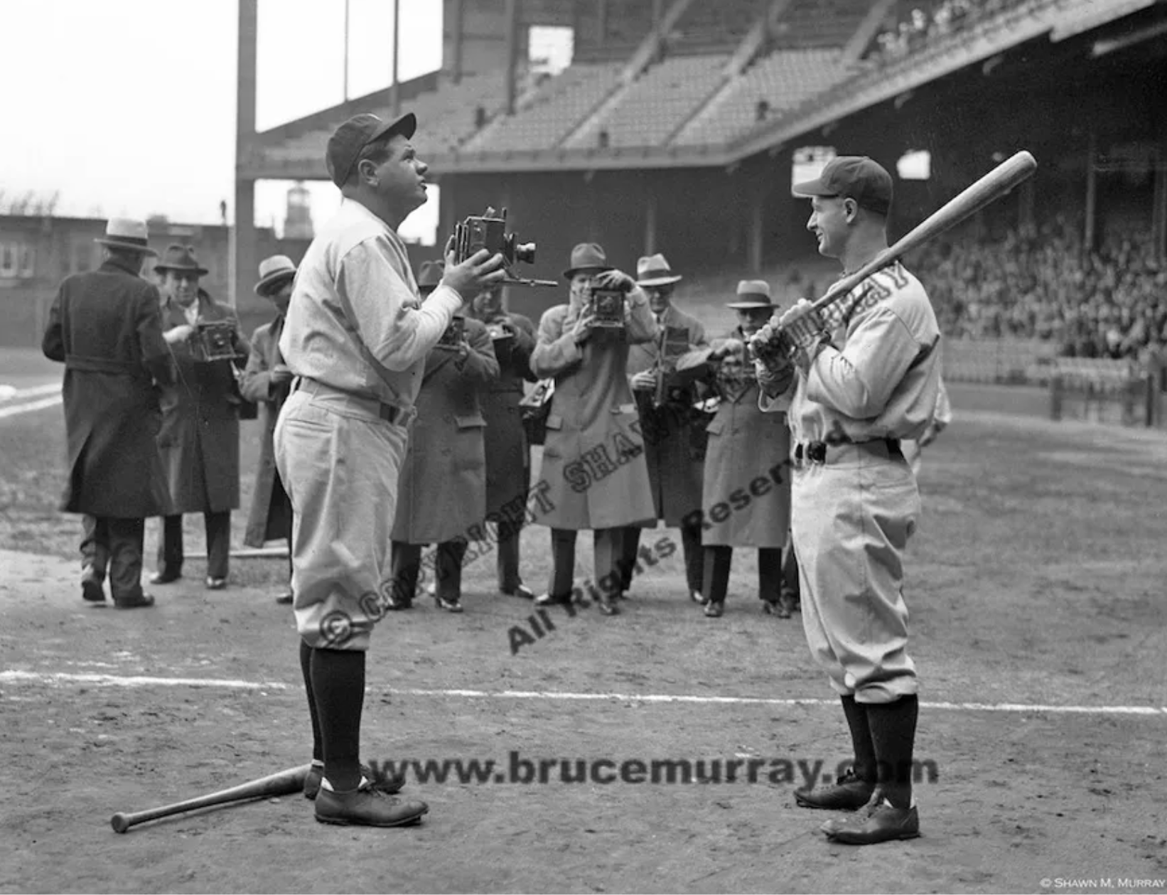 Babe Ruth and Lou Gehrig, c. 1928 - Framed