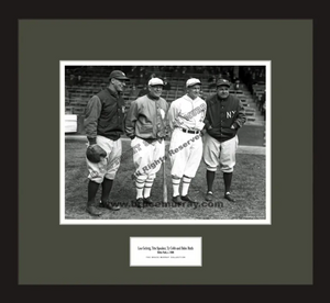 Lou Gehrig, Tris Speaker, Ty Cobb & Babe Ruth, c. 1928 - Framed