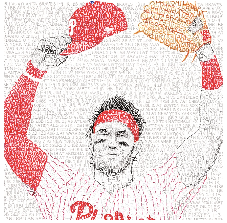 Bryce Harper 2021 MVP Print by Philly Word Art