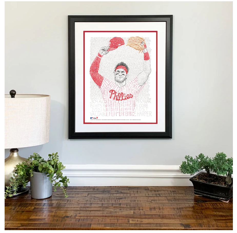 Bryce Harper 2021 MVP Print by Philly Word Art