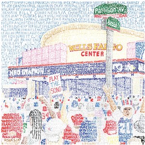 Wells Fargo Center (Every Sixer Ever) by Philly Word Art