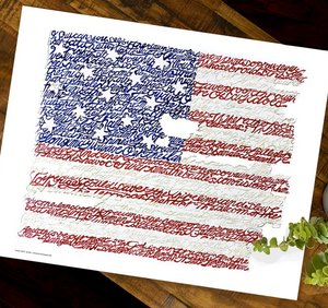 American Flag National Anthem Print by Philly Word Art