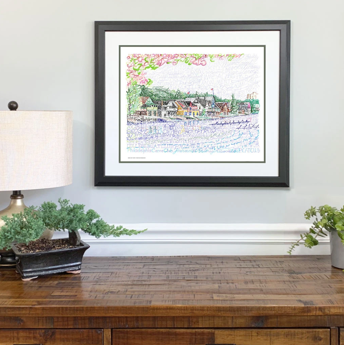 Boathouse Row Print by Philly Word Art