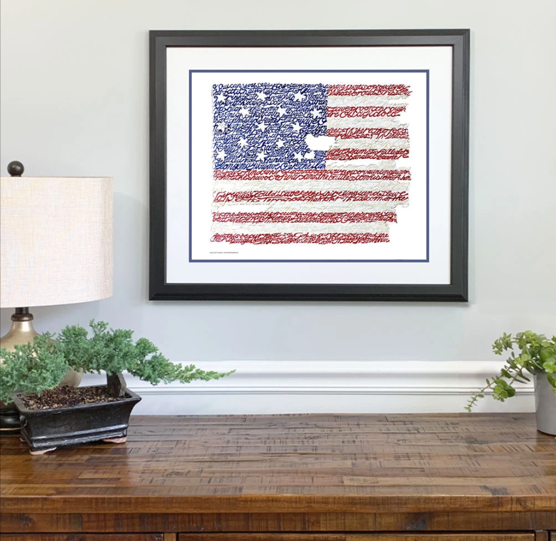 American Flag National Anthem Print by Philly Word Art