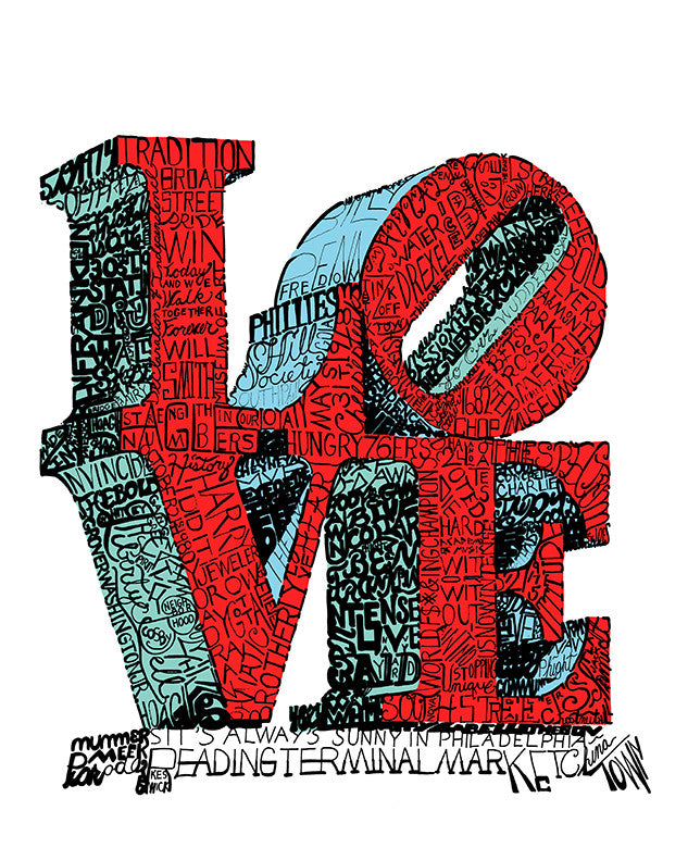 Love Park Print by Philly Word Art